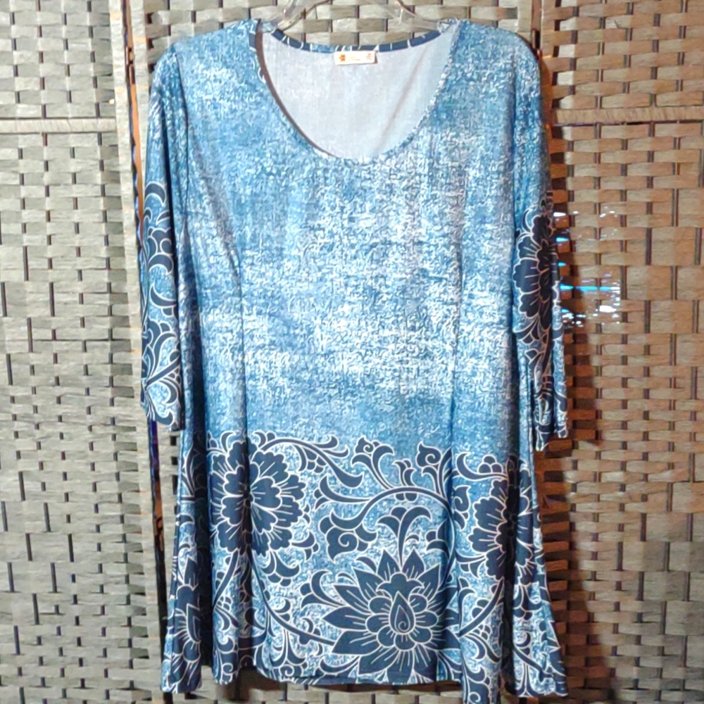 Sunflower by Firmiana Lose Fitting Blouse Top Tunic 3X